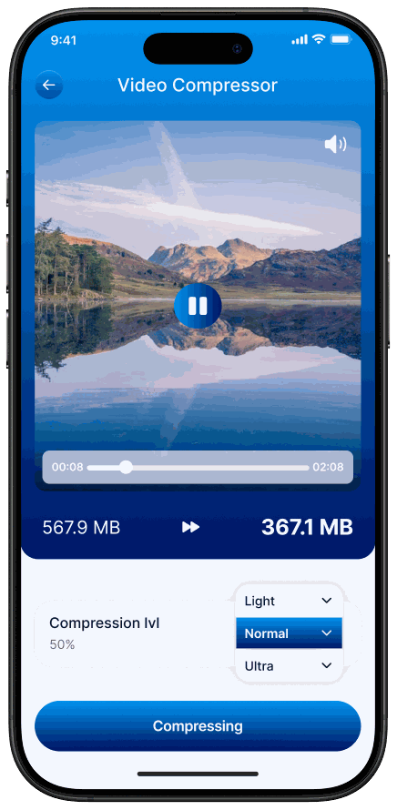 Video compressor screen